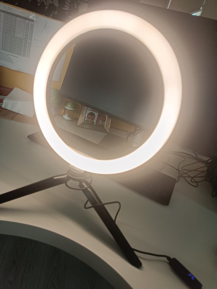 USB Kablolu Beyaz Işıklı Tripodlu Selfie Halkası - Görsel 3