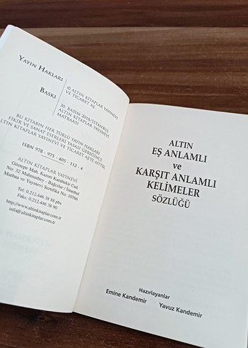 Altın Eş Anlamlı ve Karşıt Anlamlı Kelimeler Sözlüğü - Görsel 4