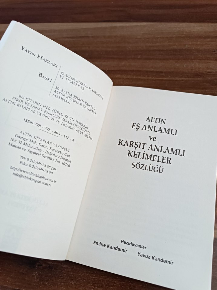 Altın Eş Anlamlı ve Karşıt Anlamlı Kelimeler Sözlüğü - Görsel 4