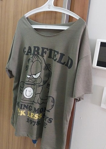 m Beden gri Renk Gri Garfield Baskılı Hamile Tişörtü