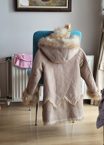 Süet Kürklü Bohem çocuk Kaban - Görsel 7