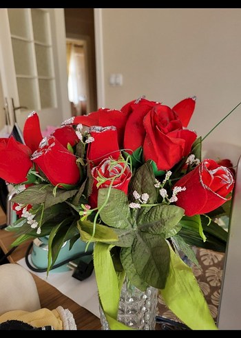 Kırmızı Yapay Gül Buketi - Görsel 3