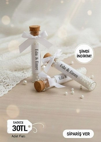 Renkli Şekerli Mini Cam Tüp Hediyelik - Görsel 2