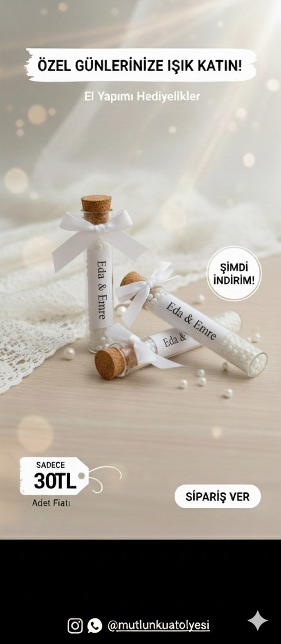 Renkli Şekerli Mini Cam Tüp Hediyelik - Görsel 2