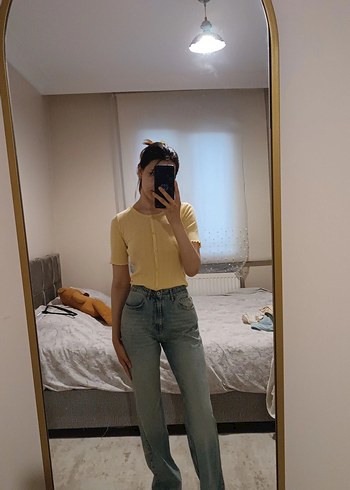 Bol Kesim Midi Denim Pantolon