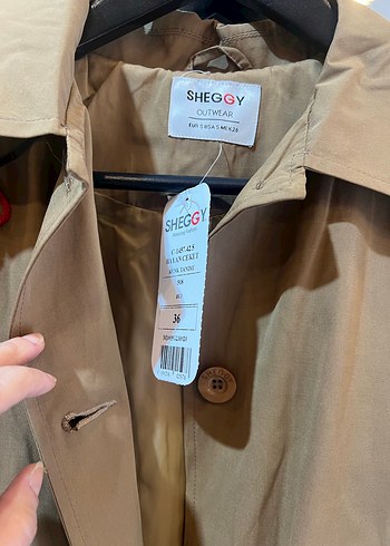 Nakışlı Bej Kadın Trençkot - Görsel 5