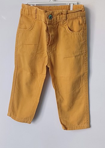 Sarı Regular Fit Erkek Çocuk Keten Pantolon