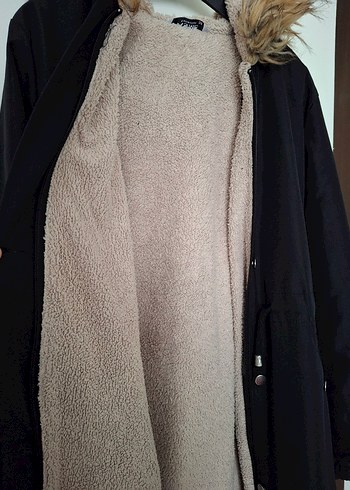 Düğmeli Siyah Kadın Uzun Ceket - Görsel 4