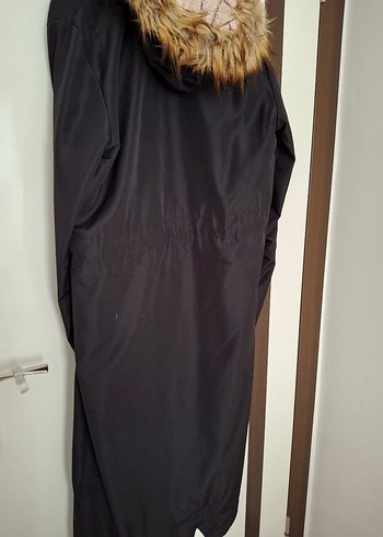 Düğmeli Siyah Kadın Uzun Ceket - Görsel 6