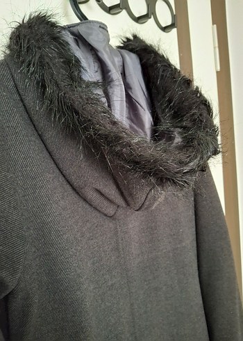 Gri Uzun Kürklü Kaban - Görsel 5