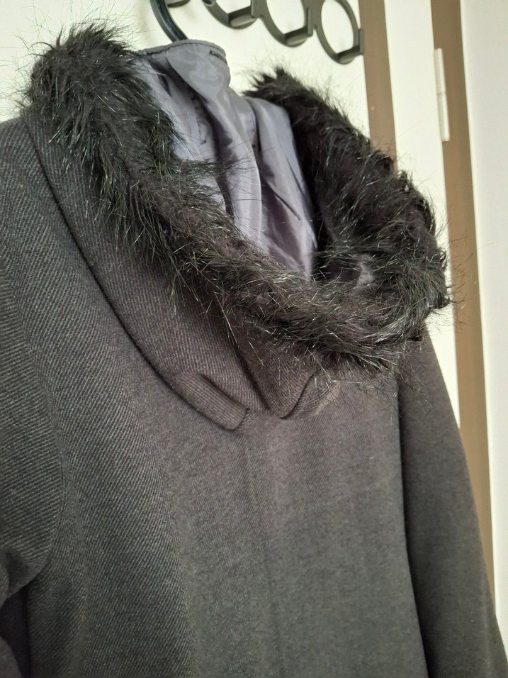 Gri Uzun Kürklü Kaban - Görsel 5