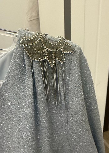 Açık mavi şık abiye - Görsel 7