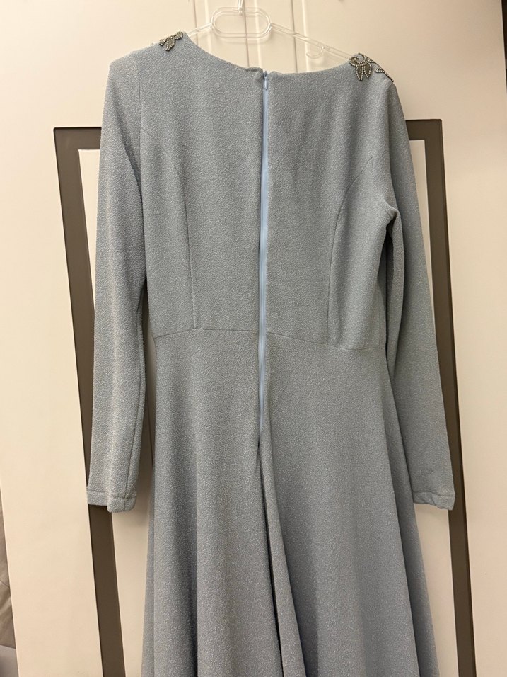 Açık mavi şık abiye - Görsel 5