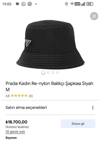 Orjinal yazlık prada şapka 