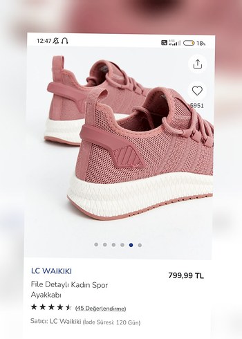 LC Waikiki File Detaylı Kadın Spor Ayakkabı - Görsel 5