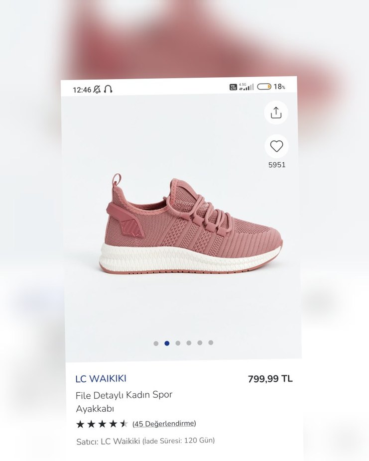 LC Waikiki File Detaylı Kadın Spor Ayakkabı - Görsel 3