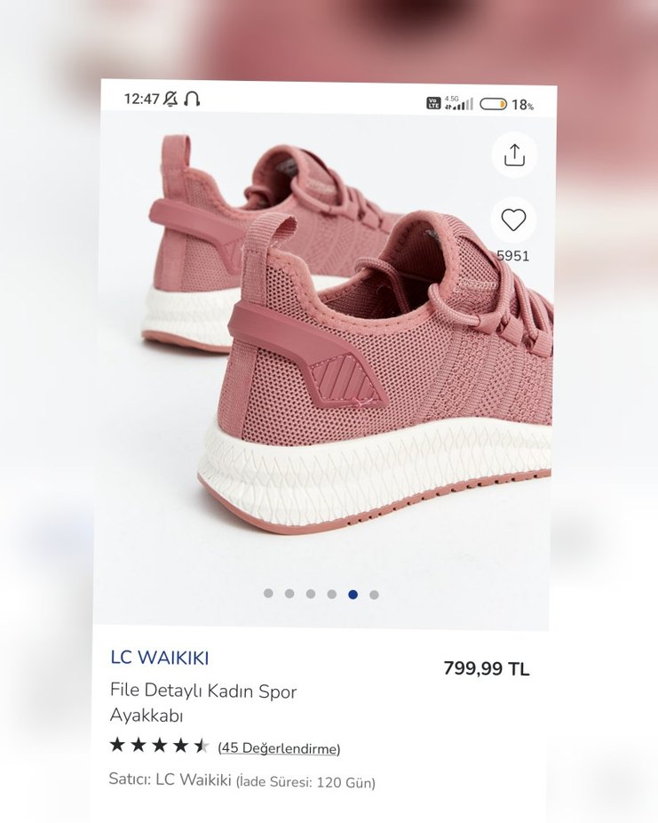 LC Waikiki File Detaylı Kadın Spor Ayakkabı - Görsel 5
