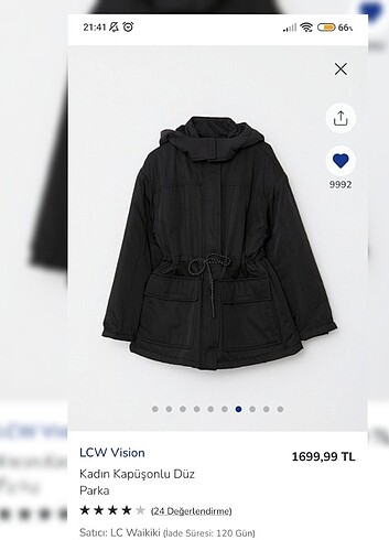 LCW Vision Kadın Kapüşonlu Parka - Görsel 5