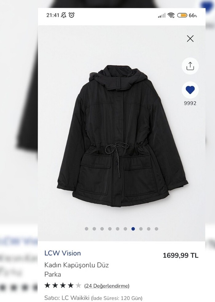 LCW Vision Kadın Kapüşonlu Parka - Görsel 5