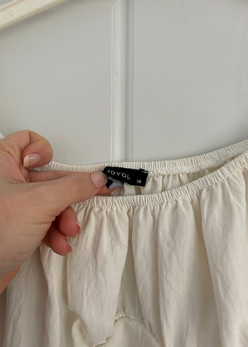 Trendyolmilla beyaz omzu açık crop - Görsel 2