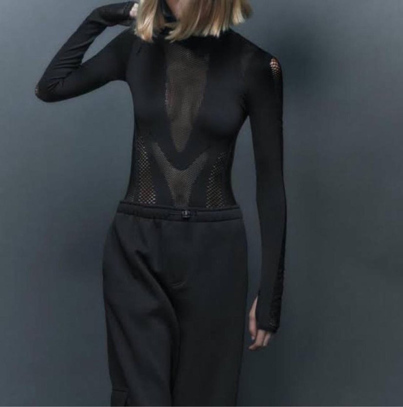 Zara file detaylı parmak geçirmeli bodysuit - Görsel 2