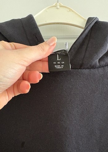 Siyah Baskılı Kapüşonlu Oversize Sweatshirt - Görsel 3