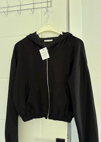 Oysho Siyah Kapüşonlu Fermuarlı Sweatshirt - Görsel 3