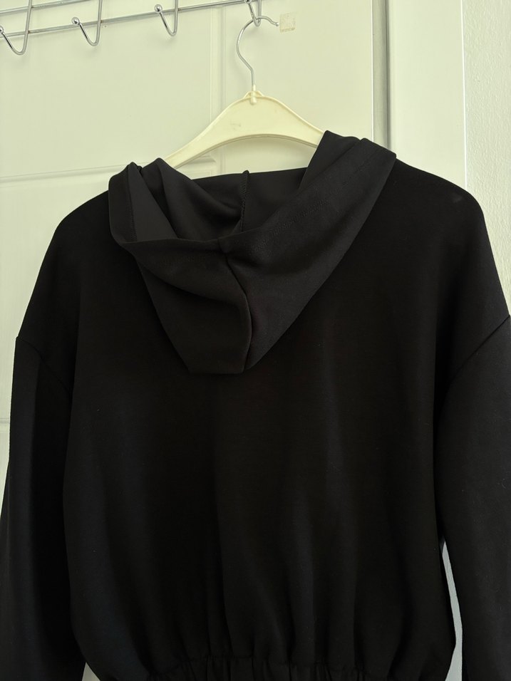 Oysho Siyah Kapüşonlu Fermuarlı Sweatshirt - Görsel 5