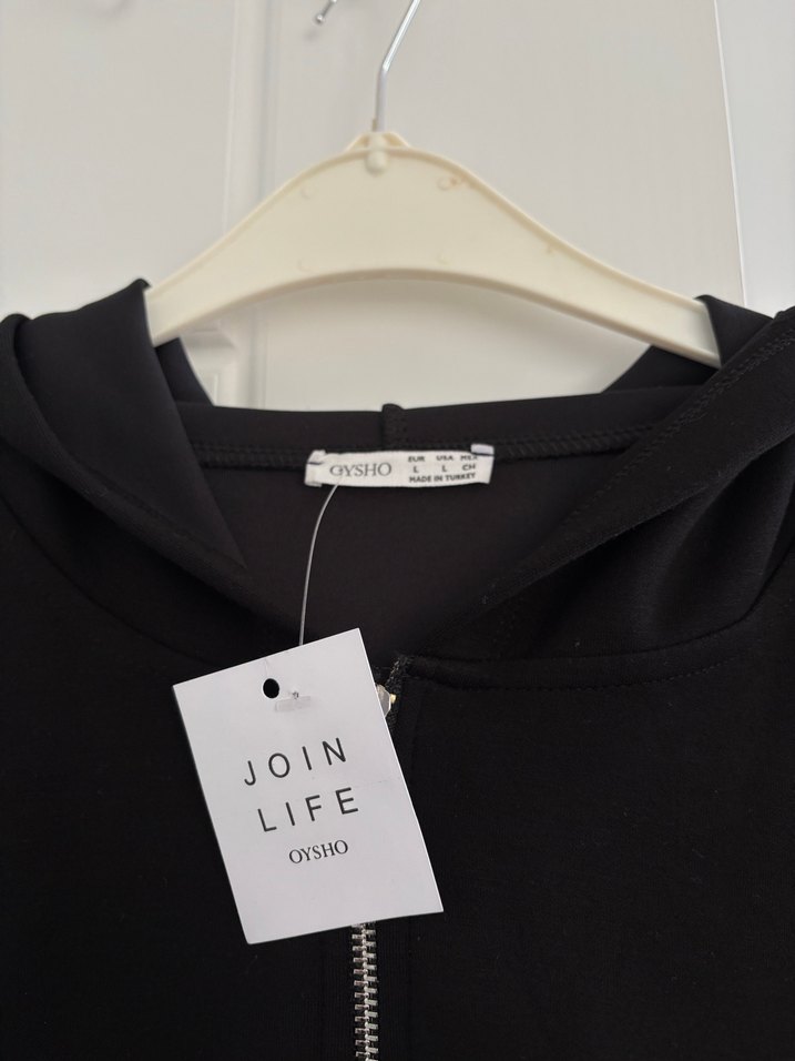 Oysho Siyah Kapüşonlu Fermuarlı Sweatshirt - Görsel 4