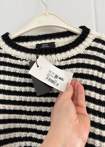 Quzu Kadın Bisiklet Yaka Crop Kazak - Görsel 3