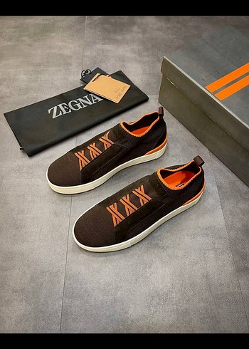 Ermenegildo Zegna Zegna Kahverengi Erkek Spor Ayakkabı