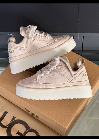 Ugg UGG Bej Platform Topuklu Bağcıklı Spor Ayakkabı