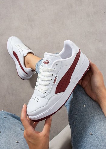 Puma Beyaz Bordo Spor Ayakkabı