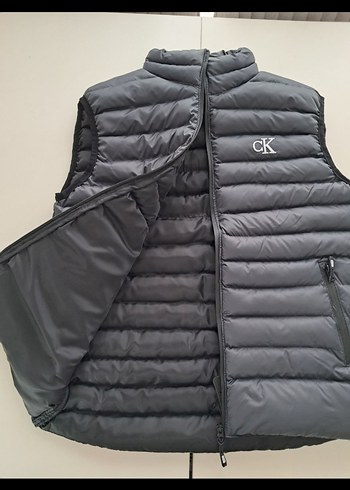 m Beden Calvin Klein Fermuarlı Erkek Yelek, Yüksek Yakalı