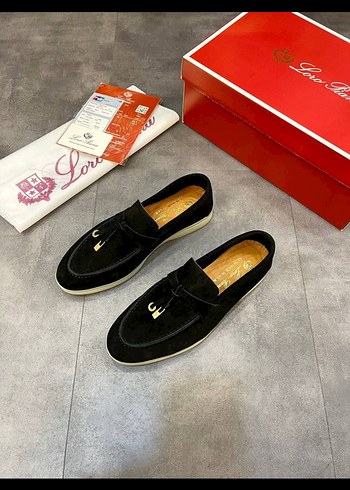 Loro Piana Loro piana Siyah Püsküllü Klasik Kadın Ayakkabısı