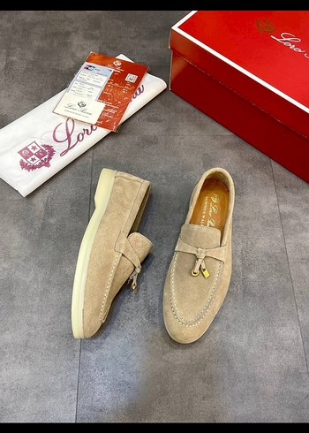Loro Piana Loro piana Kadın Süet Püsküllü Günlük Loafer Ayakkabı
