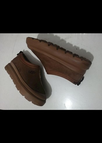 Ugg Kahverengi Dolgu Topuklu Kadın Terlik - Görsel 6