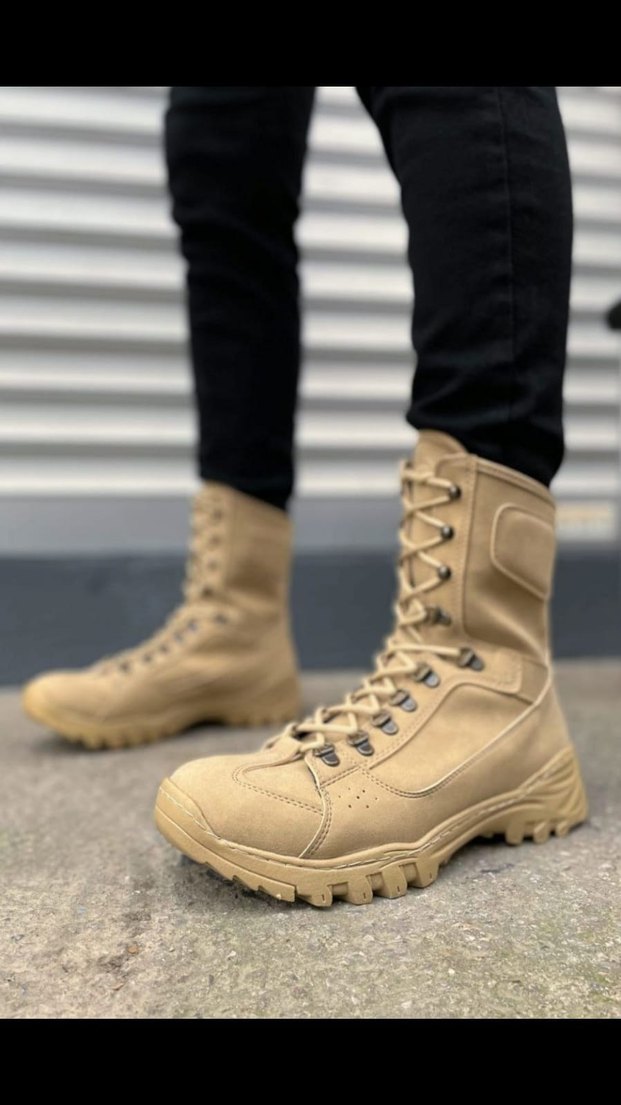 Çöl Botu Orijinal Bej Kamuflaj Desenli Bağcıklı Erkek Bot - Görsel 4