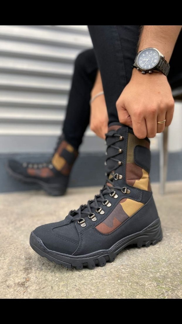 Çöl Botu Orijinal Kahverengi Kamuflaj Bağcıklı Erkek Bot - Görsel 3