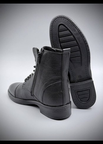 Postal Erkek Siyah Deri Sokak Stili Bot - Görsel 6