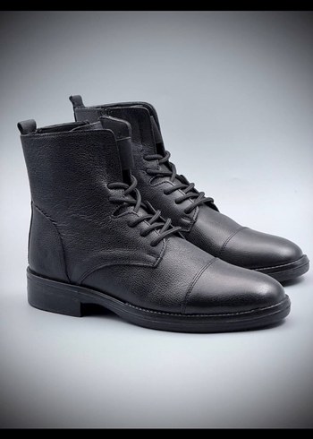 Postal Siyah Deri Erkek Günlük Bot - Görsel 4
