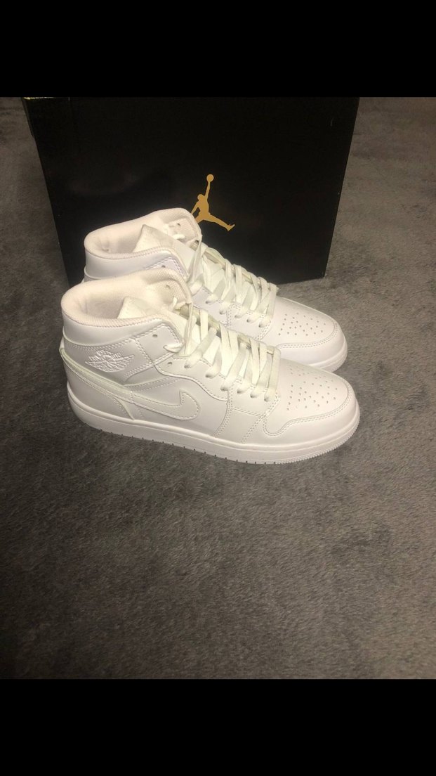 NİKE AİR JORDEN 1 MID TRİPLE WHİTE - Görsel 3
