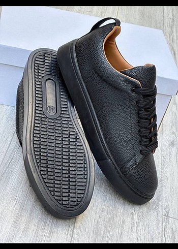 Diğer Bobert Siyah Deri Bağcıklı Erkek Sneaker