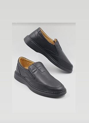41 Beden siyah Renk Hakiki Deri Ortapetik günlük erkek ayakkabısı