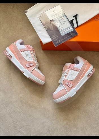 36 Beden Louis Vuitton Pembe Bağcıklı Kadın Spor Ayakkabı