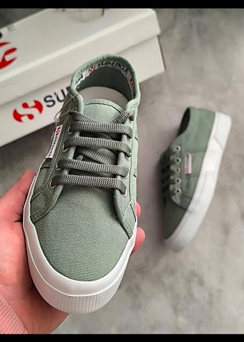 37 Beden yeşil Renk Superga Kadın Gri Platform Spor Ayakkabı