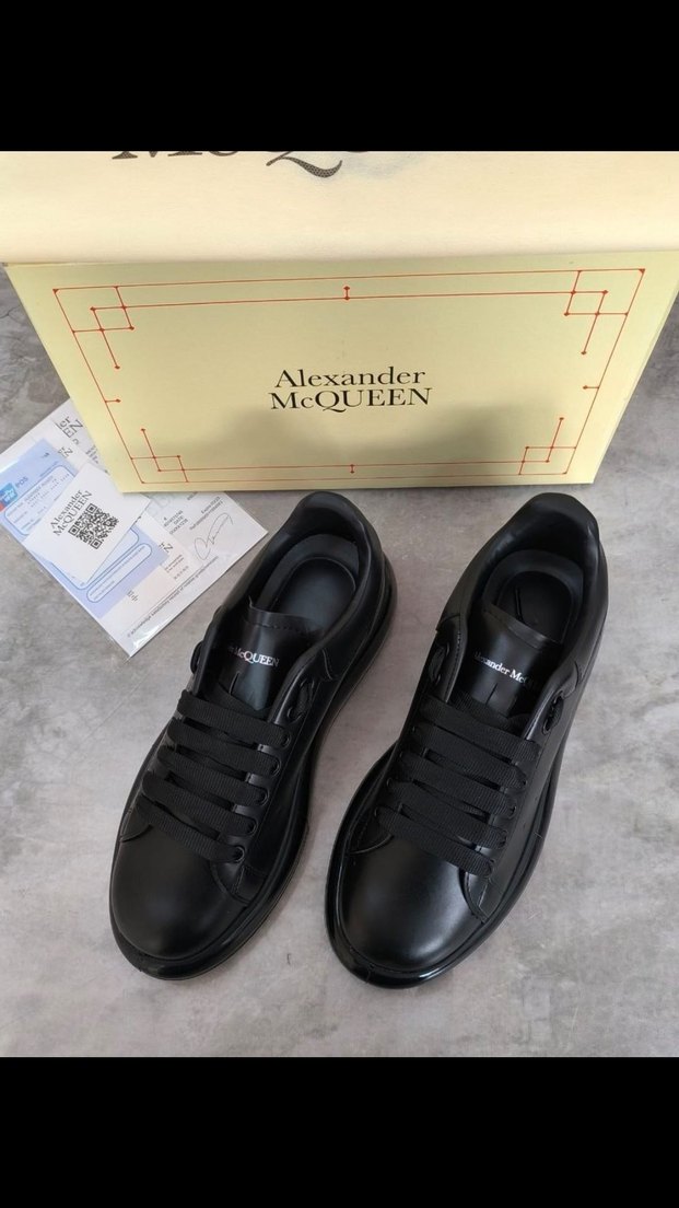 Alexander McQueen Siyah Deri Sneaker — görsel 7/8