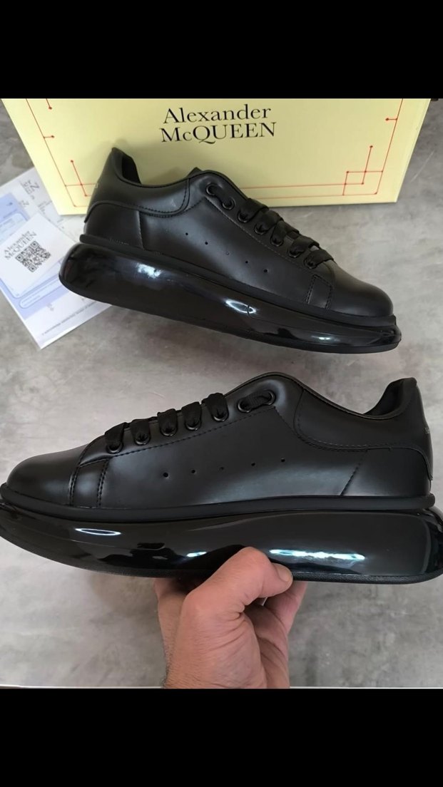Alexander McQueen Siyah Deri Sneaker — görsel 8/8