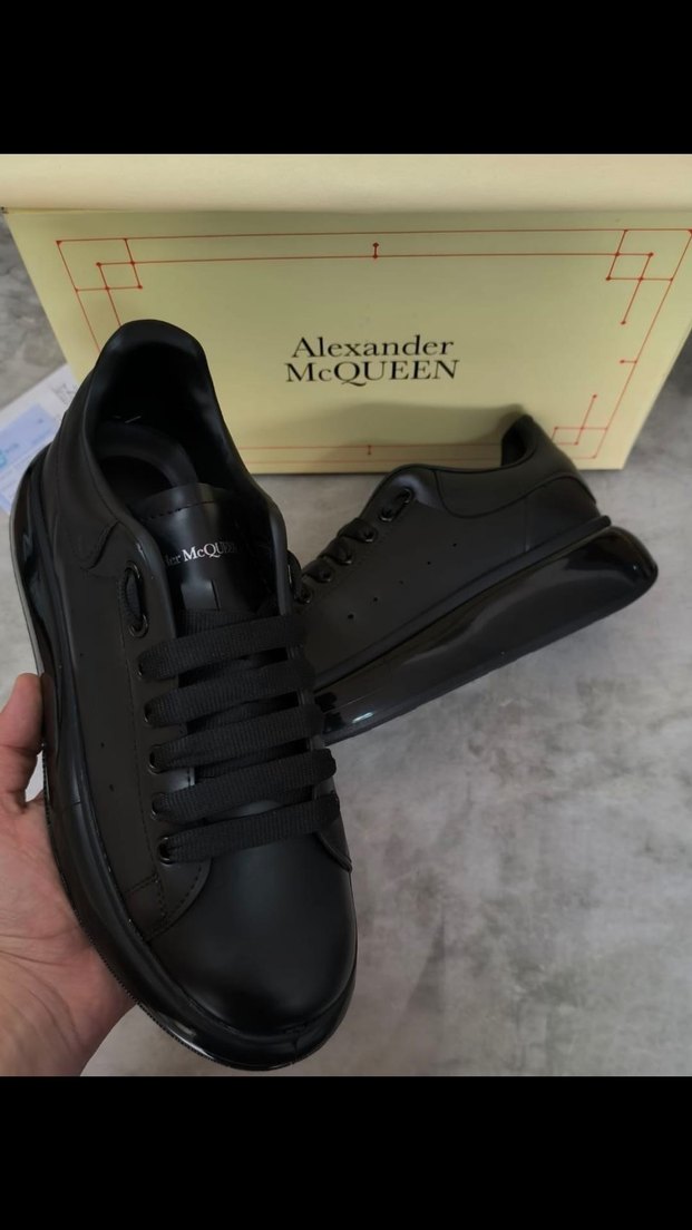 Alexander McQueen Siyah Deri Sneaker — görsel 5/8