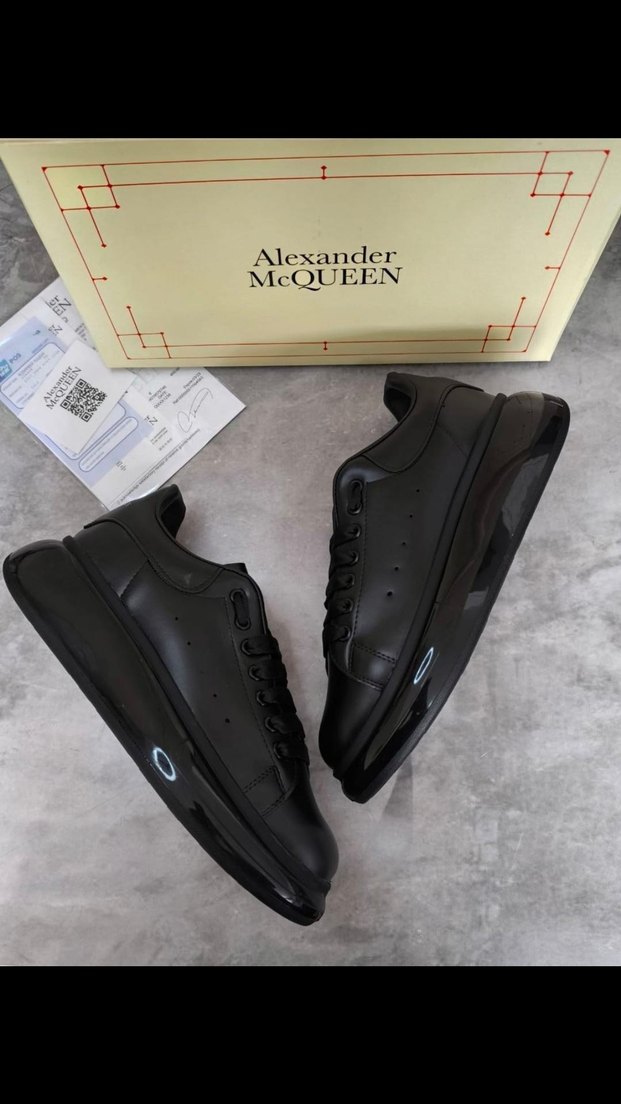 Alexander McQueen Siyah Deri Sneaker — görsel 6/8
